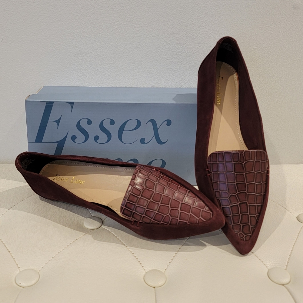 Essex Lane El-Aleanor Suede slip-on flats Size 7.5M
